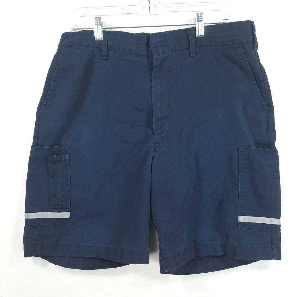 FedEx Stan Herman VF Imagewear Mens Cargo Shorts Navy Blue Reflective *IMPERFECT